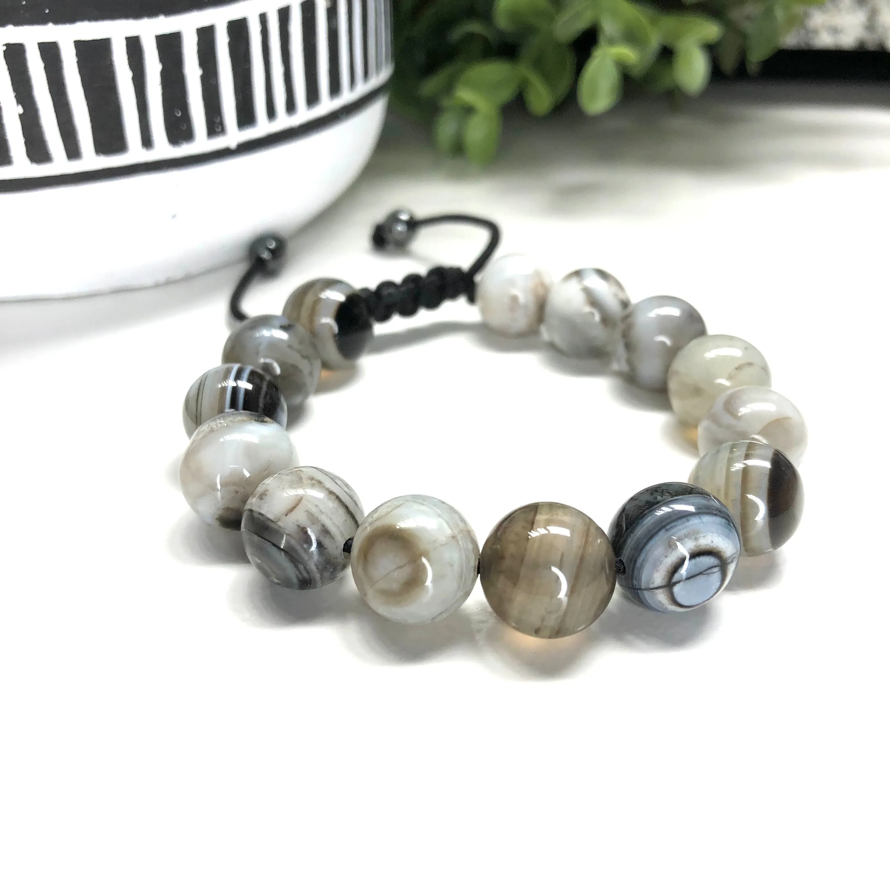 Onyx Macrame Bracelet- Greg