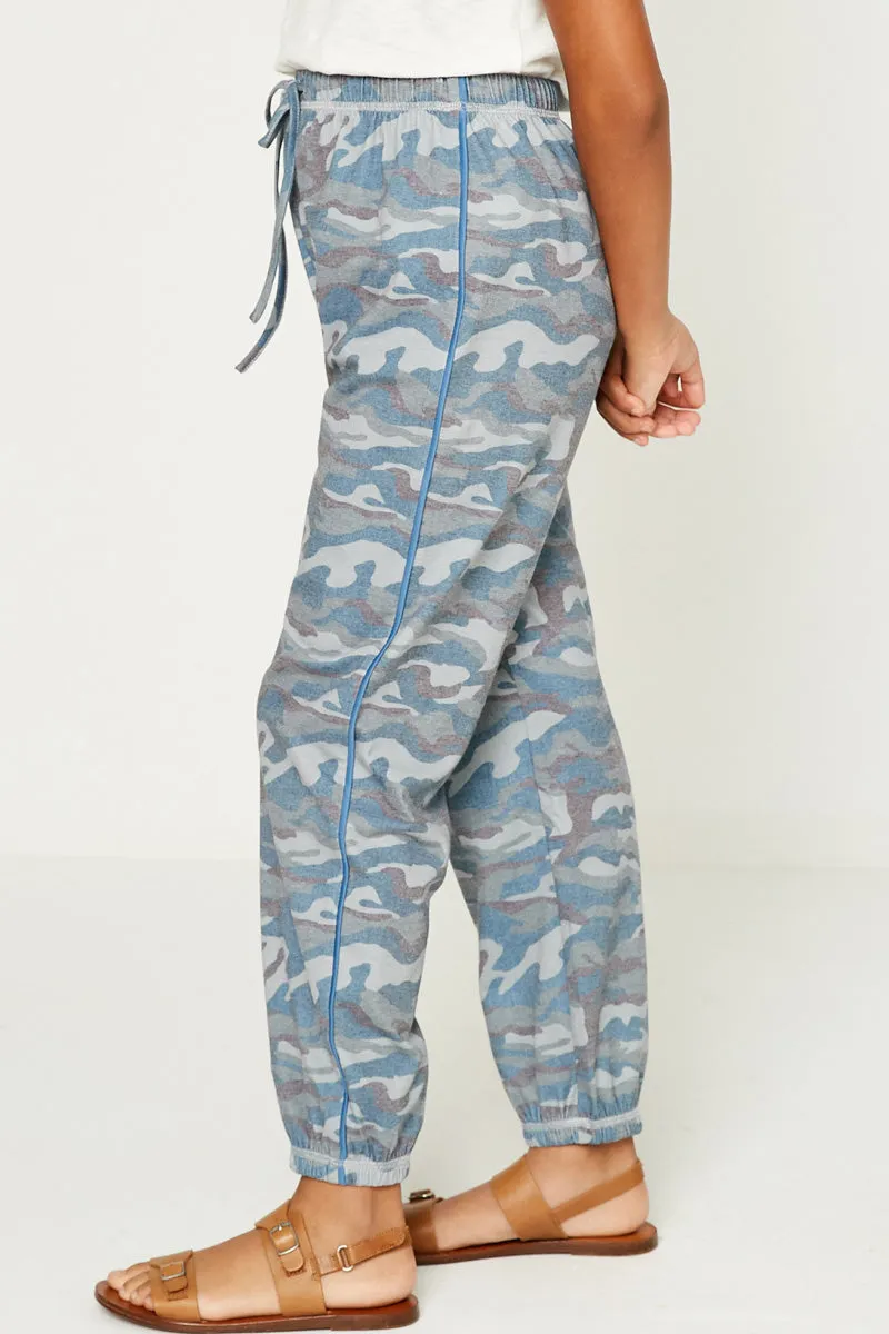 Piped Camo Knit Joggers