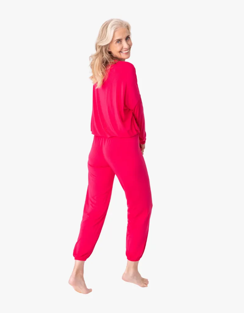 PJ Salvage Day Dreams Modal PJ Set in Ruby Red