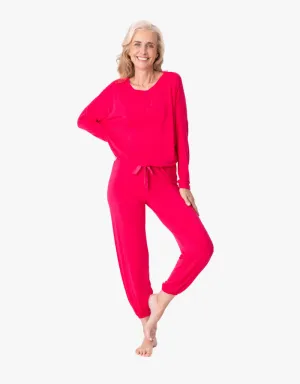 PJ Salvage Day Dreams Modal PJ Set in Ruby Red
