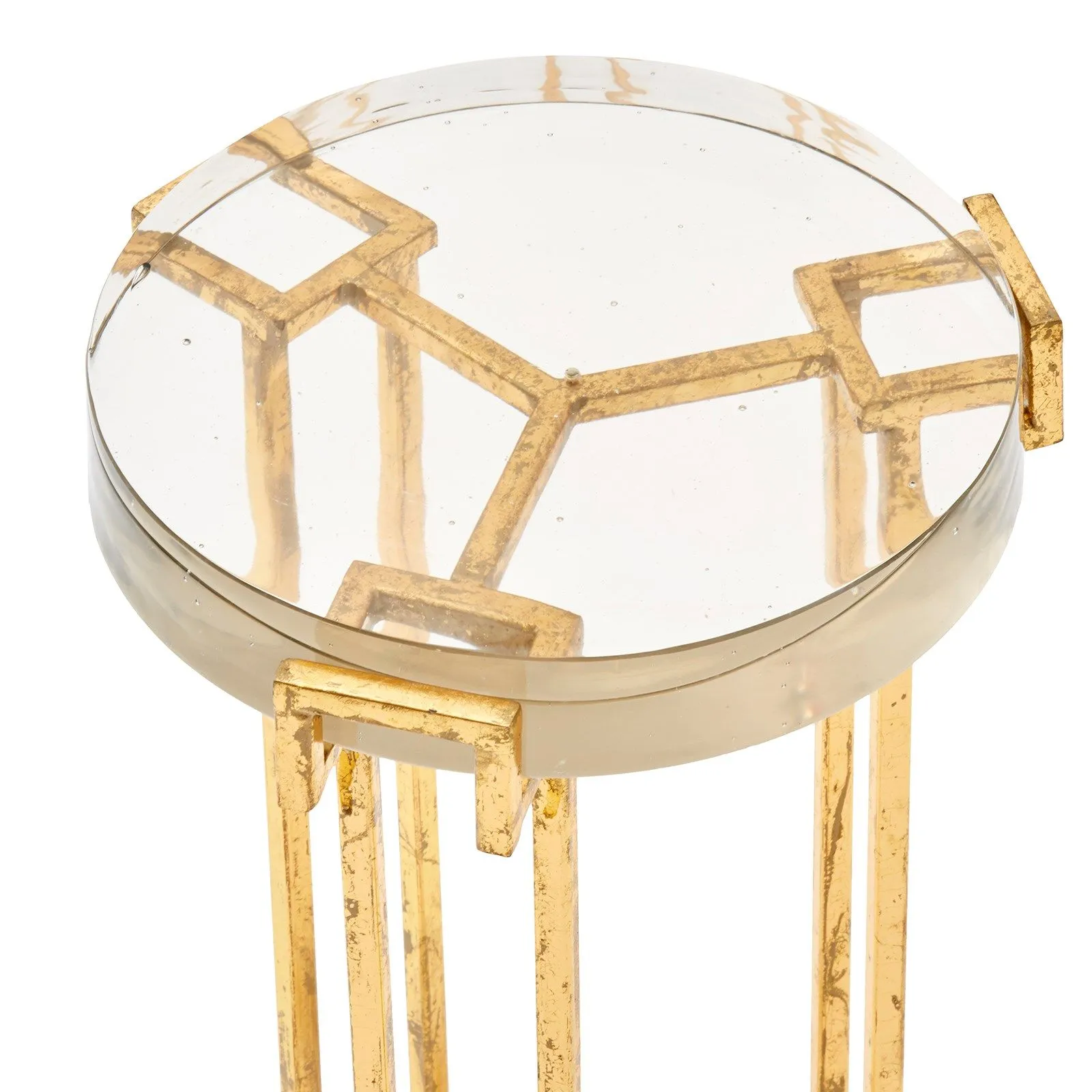Prism Round Side Table / Gold Leaf