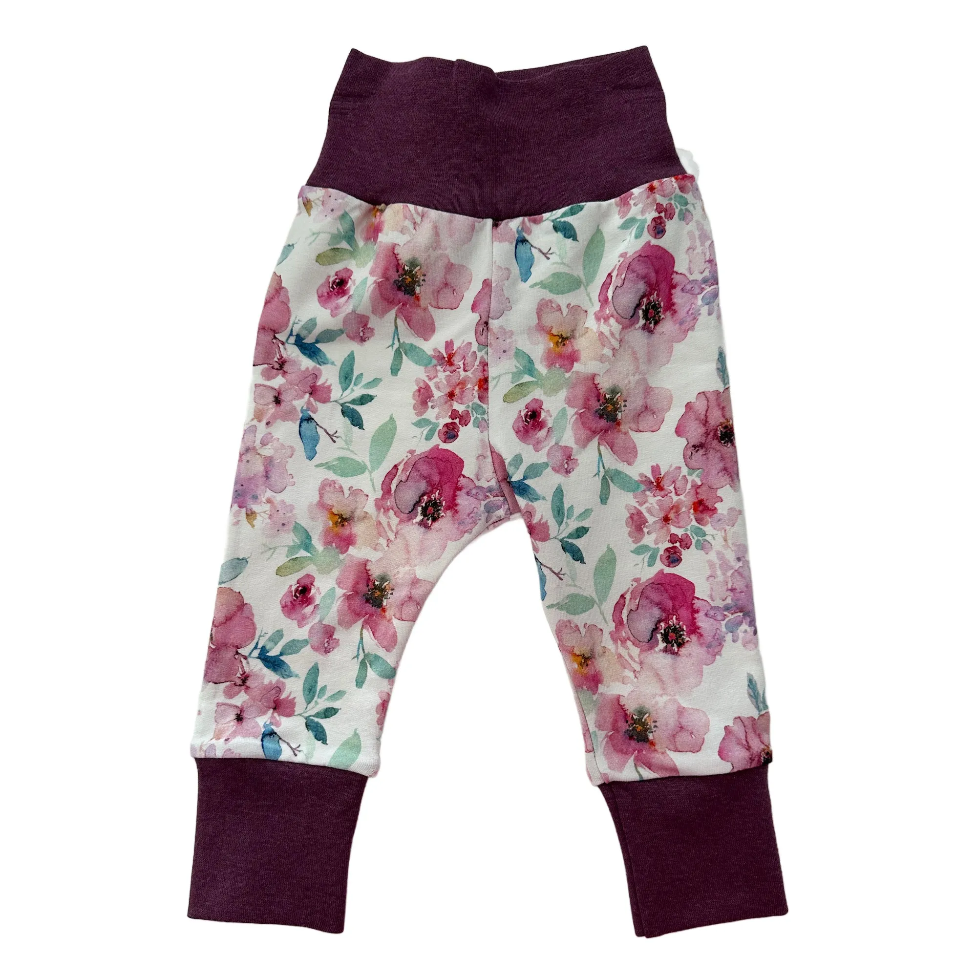 Purple Floral Growth Spurt Jogger Pants Organic Cotton