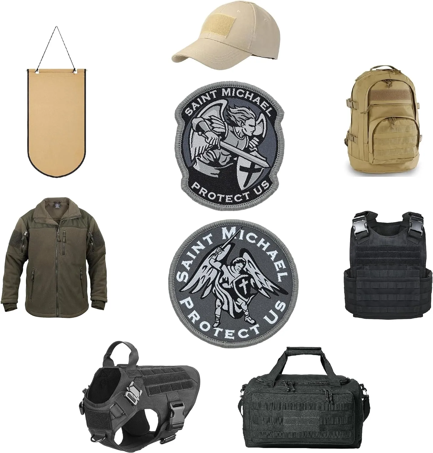 Saint Michael “Protect Us” Military Tactical Patch Set (2-Pack)