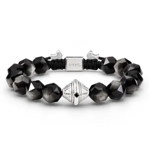 Silver Obsidian Beacon Macrame Bracelet