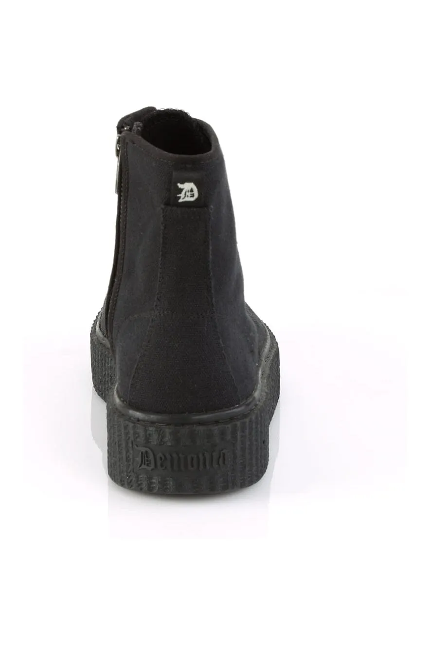 SNEEKER-201 Black Canvas Creeper