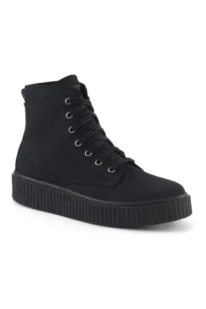 SNEEKER-201 Black Canvas Creeper
