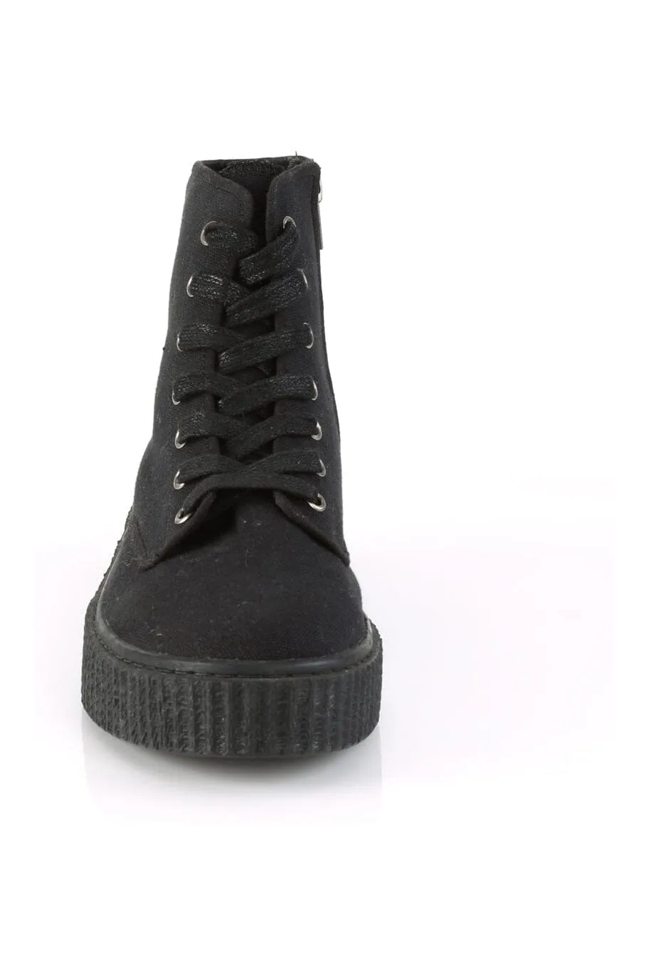 SNEEKER-201 Black Canvas Creeper