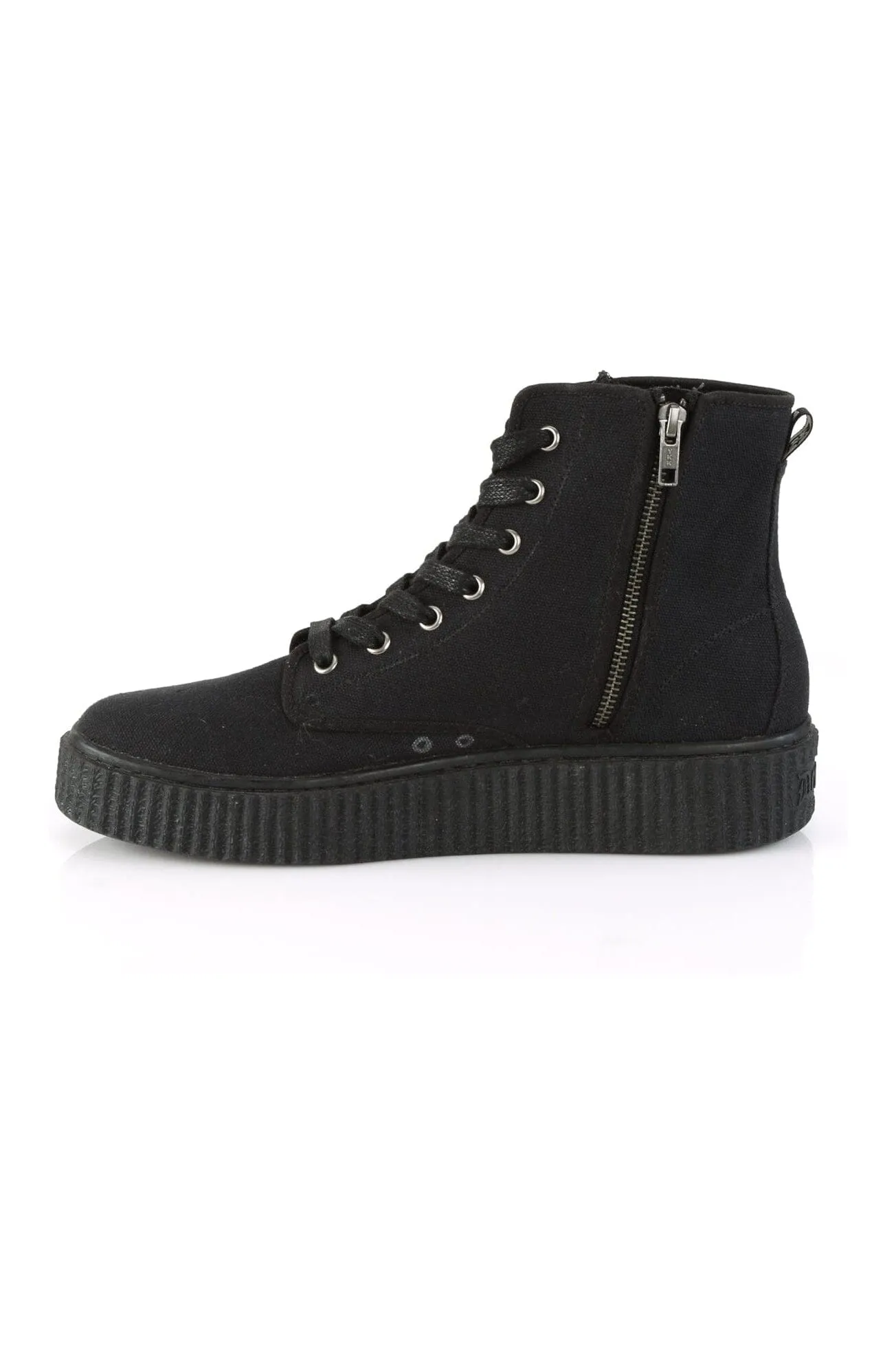 SNEEKER-201 Black Canvas Creeper