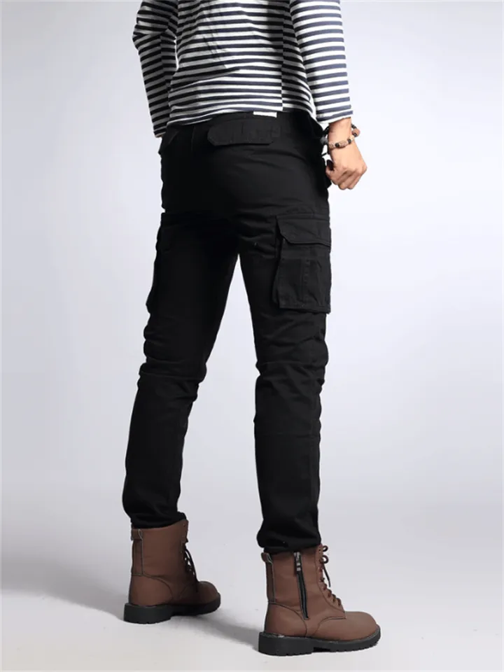 Solid Color & Camouflage Print Hard-Wearing Cargo Pants for Men