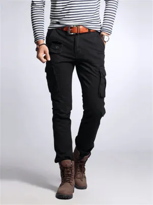 Solid Color & Camouflage Print Hard-Wearing Cargo Pants for Men
