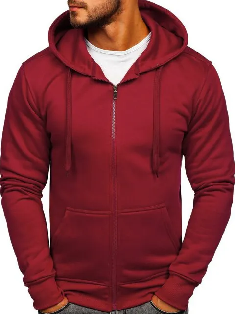 Solid Color Cardigan Men's Fashion Hoodie
