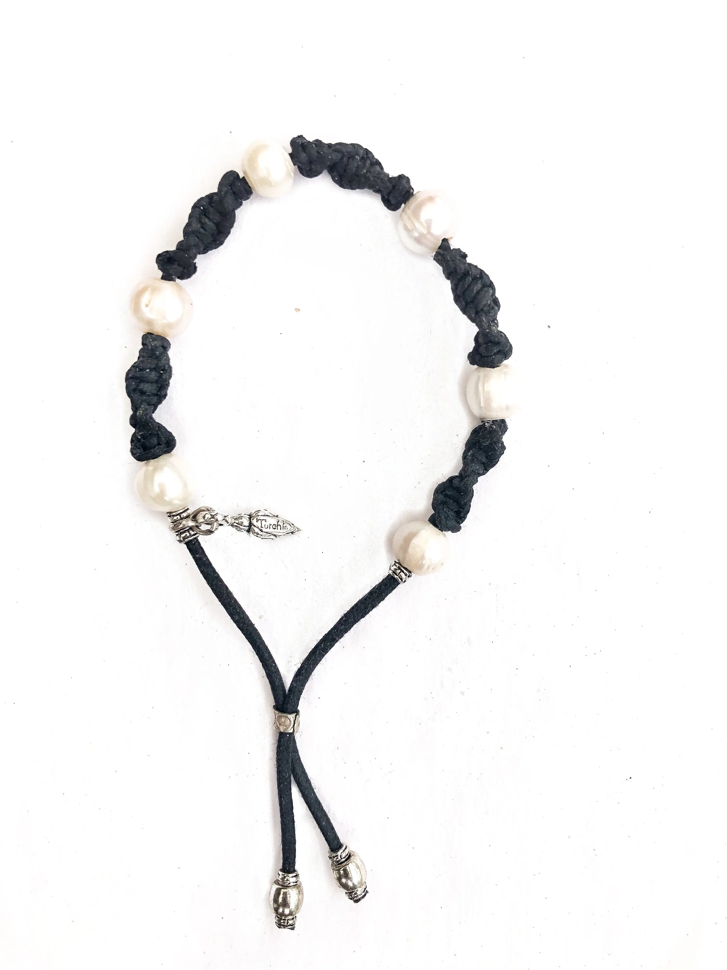 St. Barths Pearl & Macrame Adjustable Bracelet