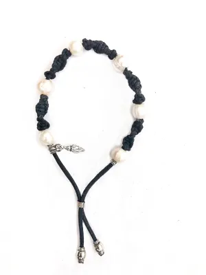 St. Barths Pearl & Macrame Adjustable Bracelet