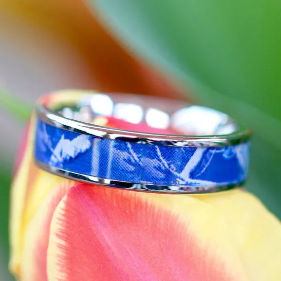 Stainless Steel Camo Ring Camouflage Hunter Wedding Band