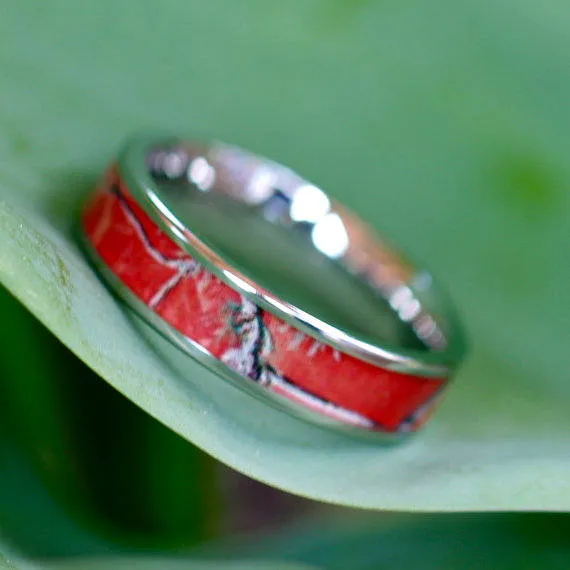 Stainless Steel Camo Ring Camouflage Hunter Wedding Band