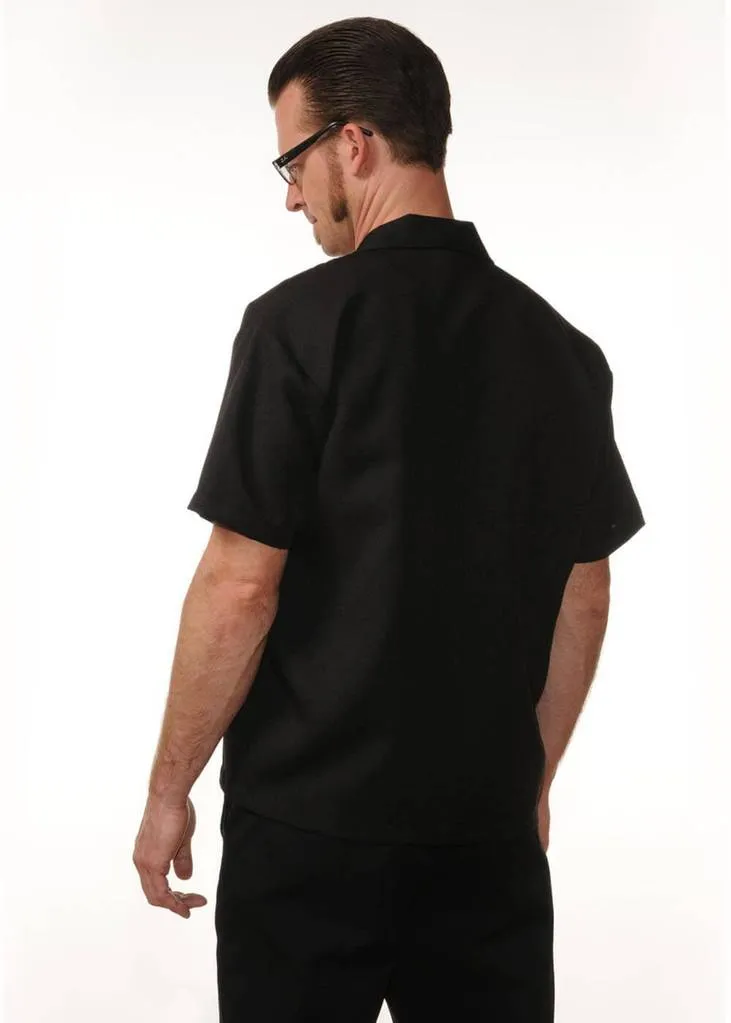 Steady Clothing Men Multi Pin-Up Panel Shirt Black