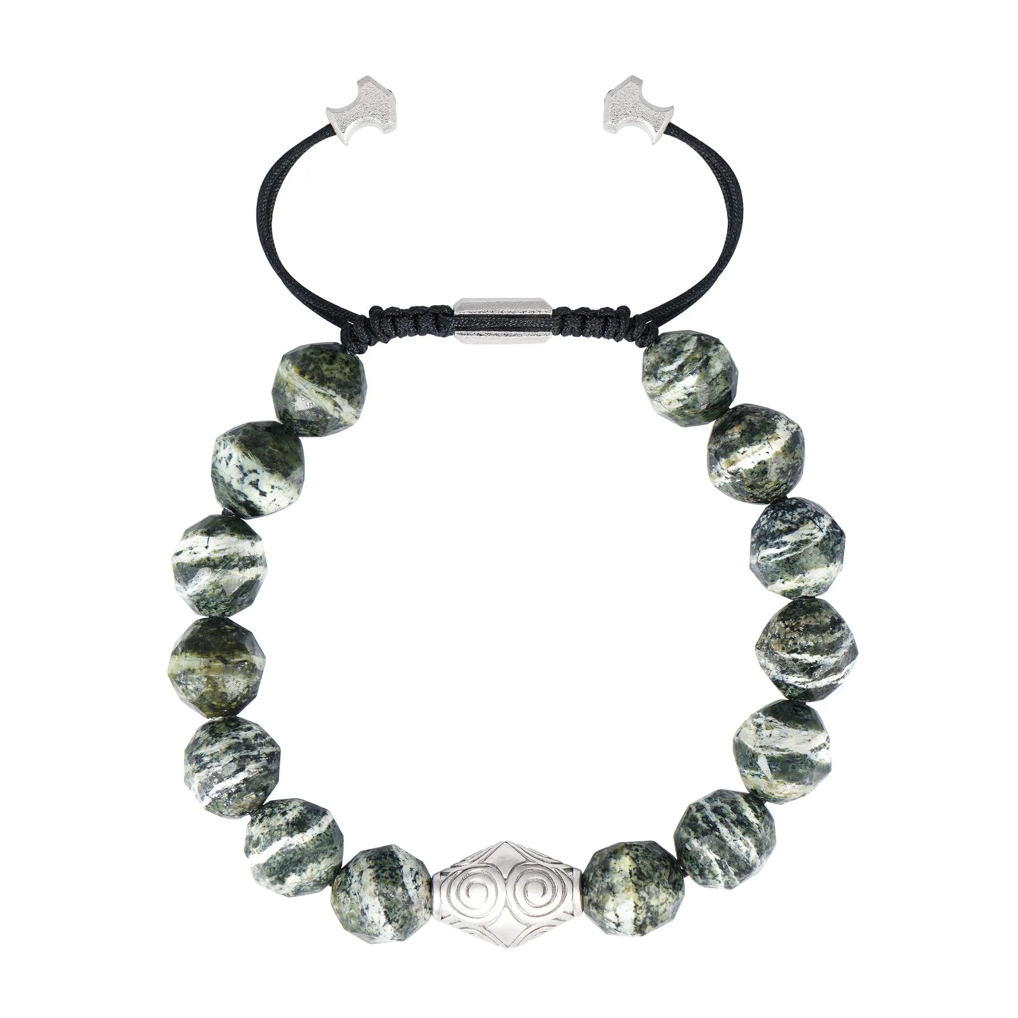 Sumeru Green Zebra Jasper Macrame Bracelet