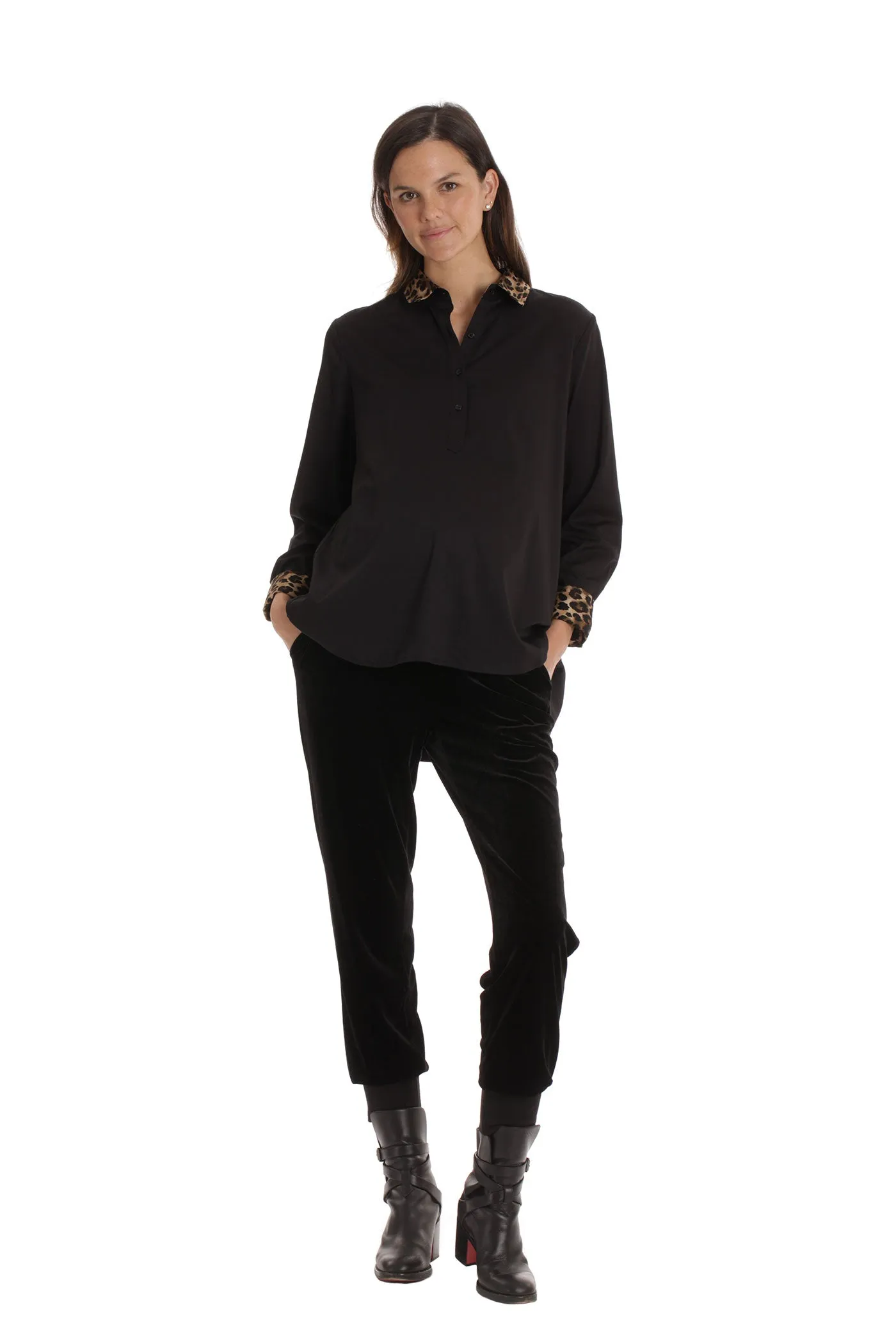 The Rohmi Top - Black Leopard