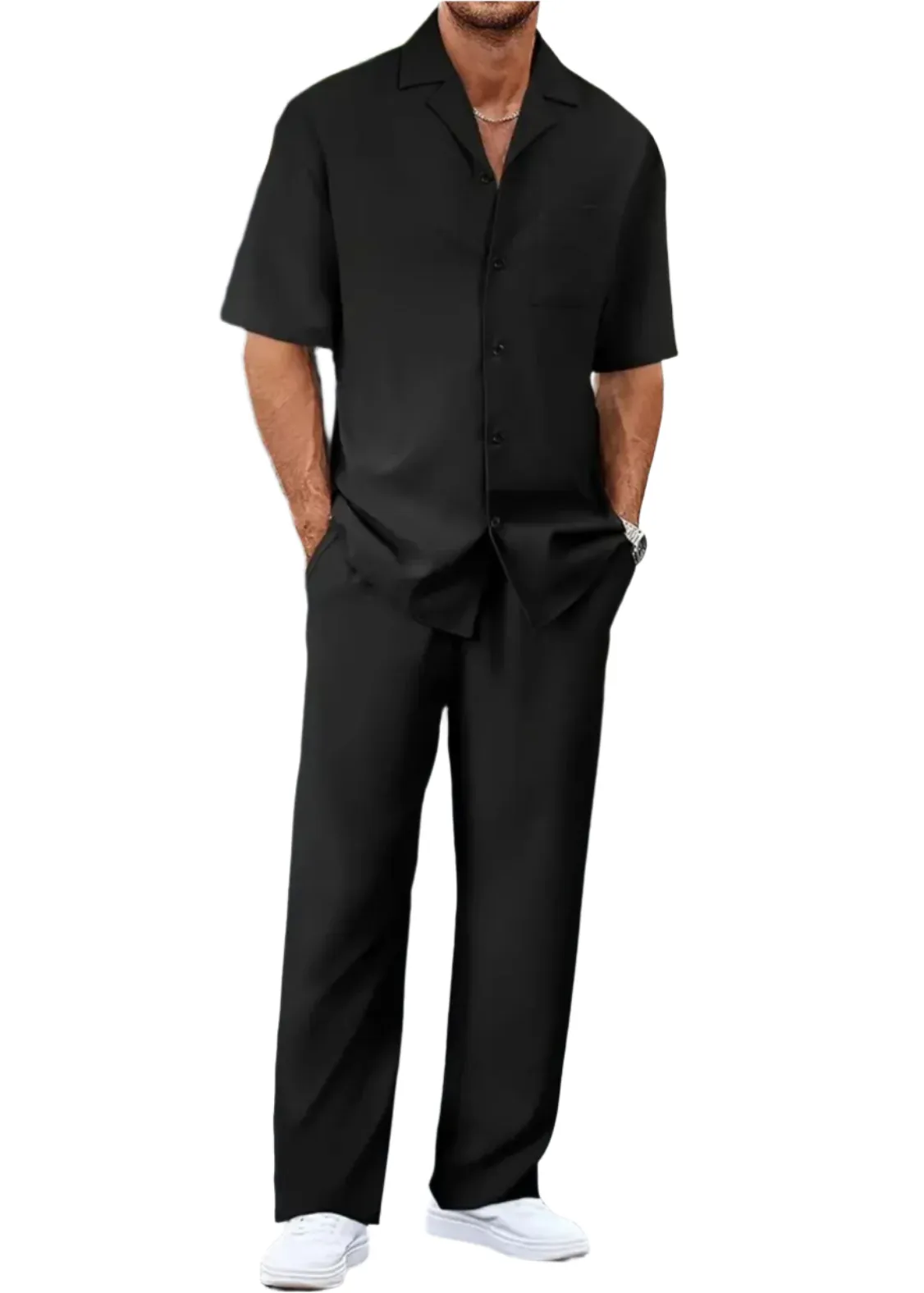 Victor – Black Half-Sleeve Men’s Tracksuit