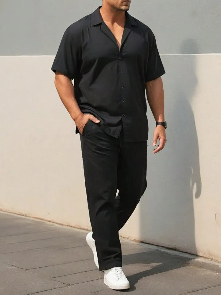 Victor – Black Half-Sleeve Men’s Tracksuit