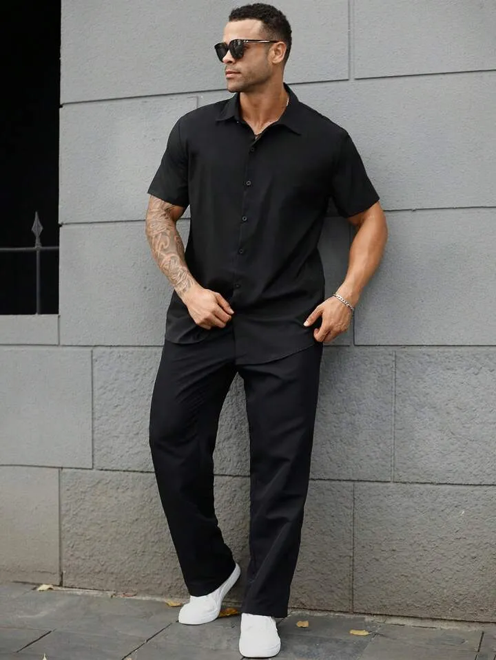 Victor – Black Half-Sleeve Men’s Tracksuit