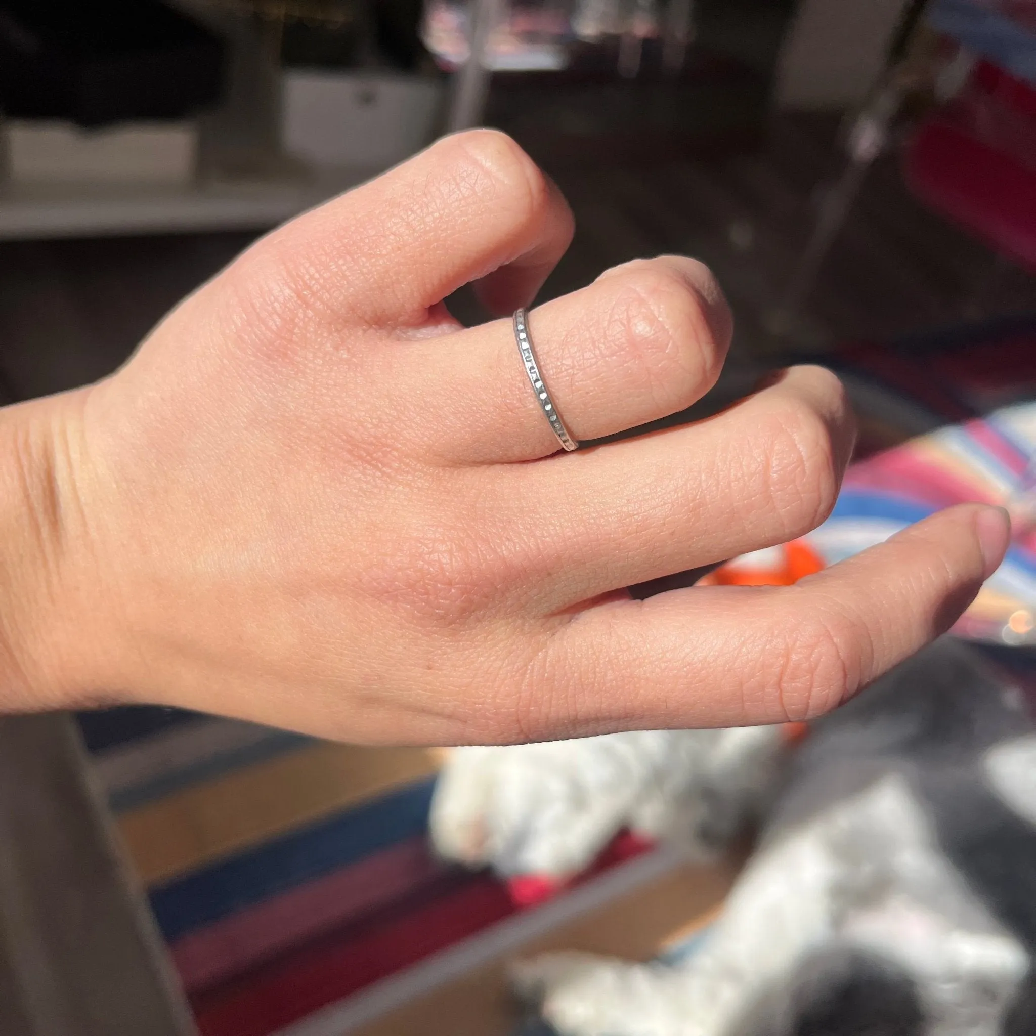 Vintage Geometric Motif Wedding Band