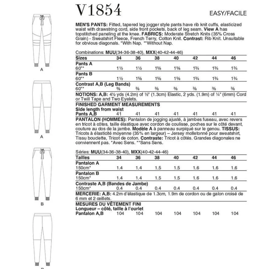 Vogue Pattern V1854 MXX (40-42-44-46)