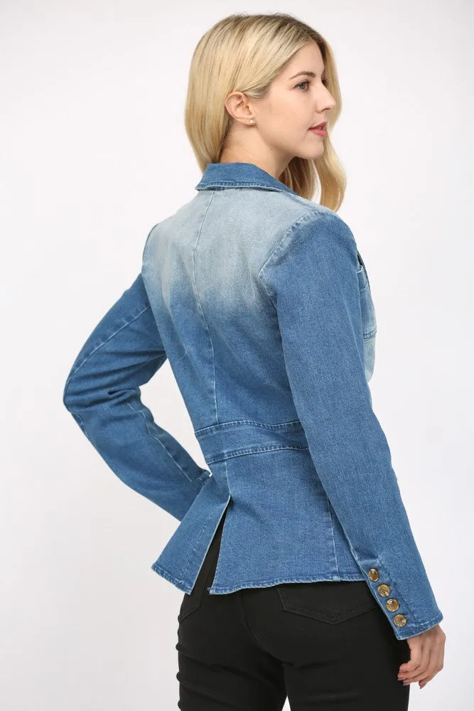 Washed Denim Blazer