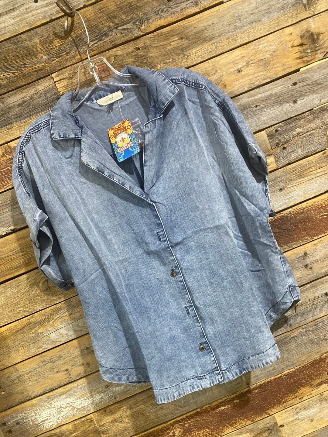 Washed Denim Button Down