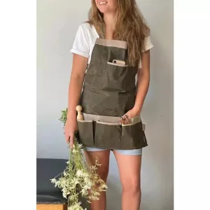 Waxed Canvas and Suede Gardening Apron