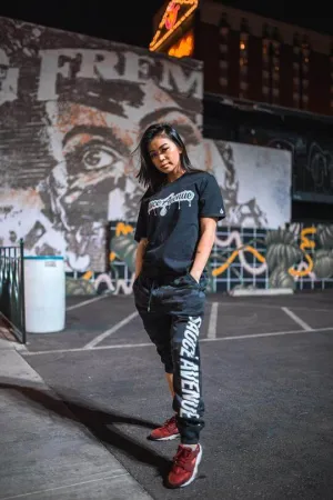 White SA Vibes | Black Camo Joggers