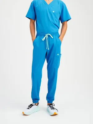 WILLIAM - BLEU SANTORINI - Men's Jogger Scrub Pants - FINAL SALE||WILLIAM - BLEU SANTORINI - Pantalon Jogger Homme - VENTE FINALE