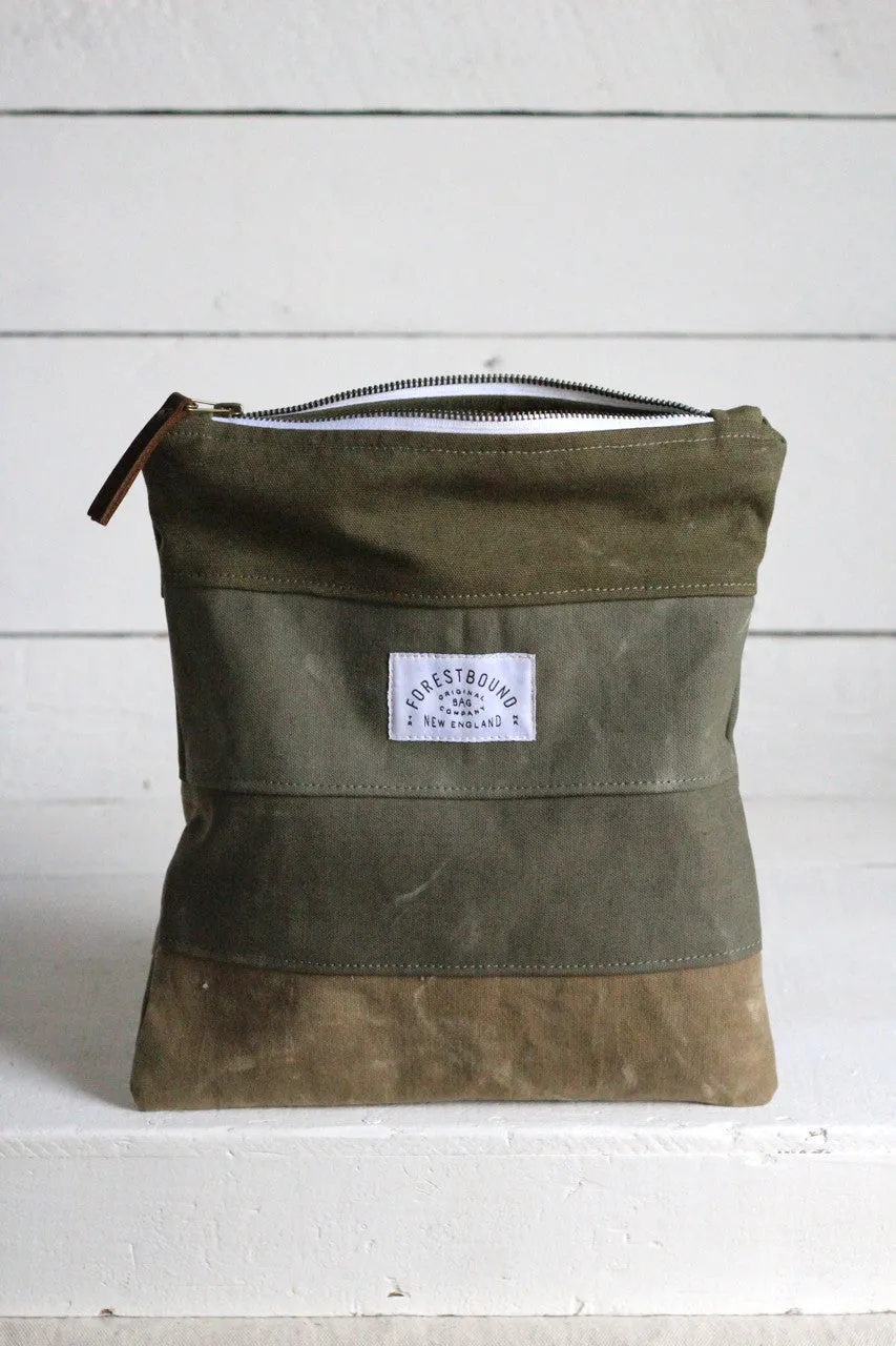 WWII era Striped Canvas Utility Pouch