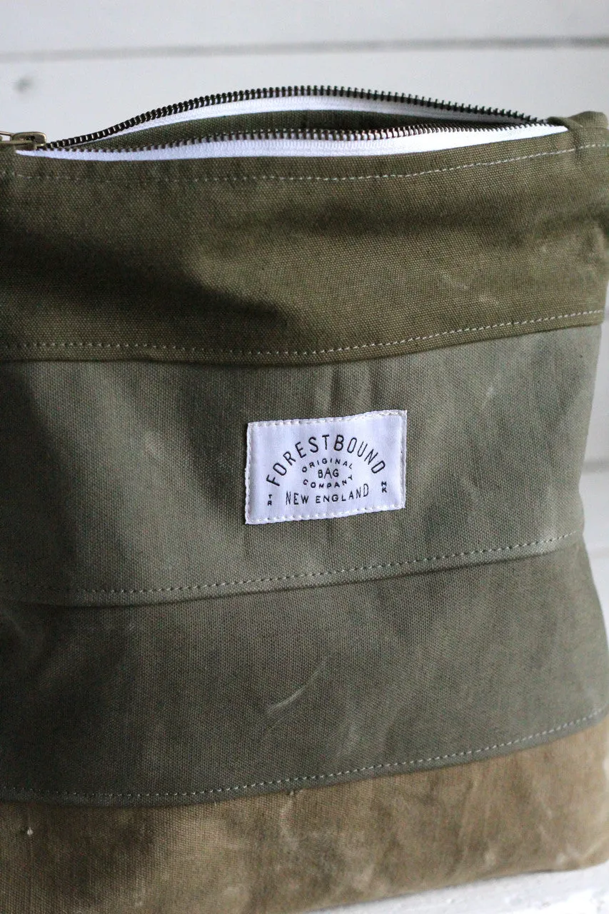 WWII era Striped Canvas Utility Pouch