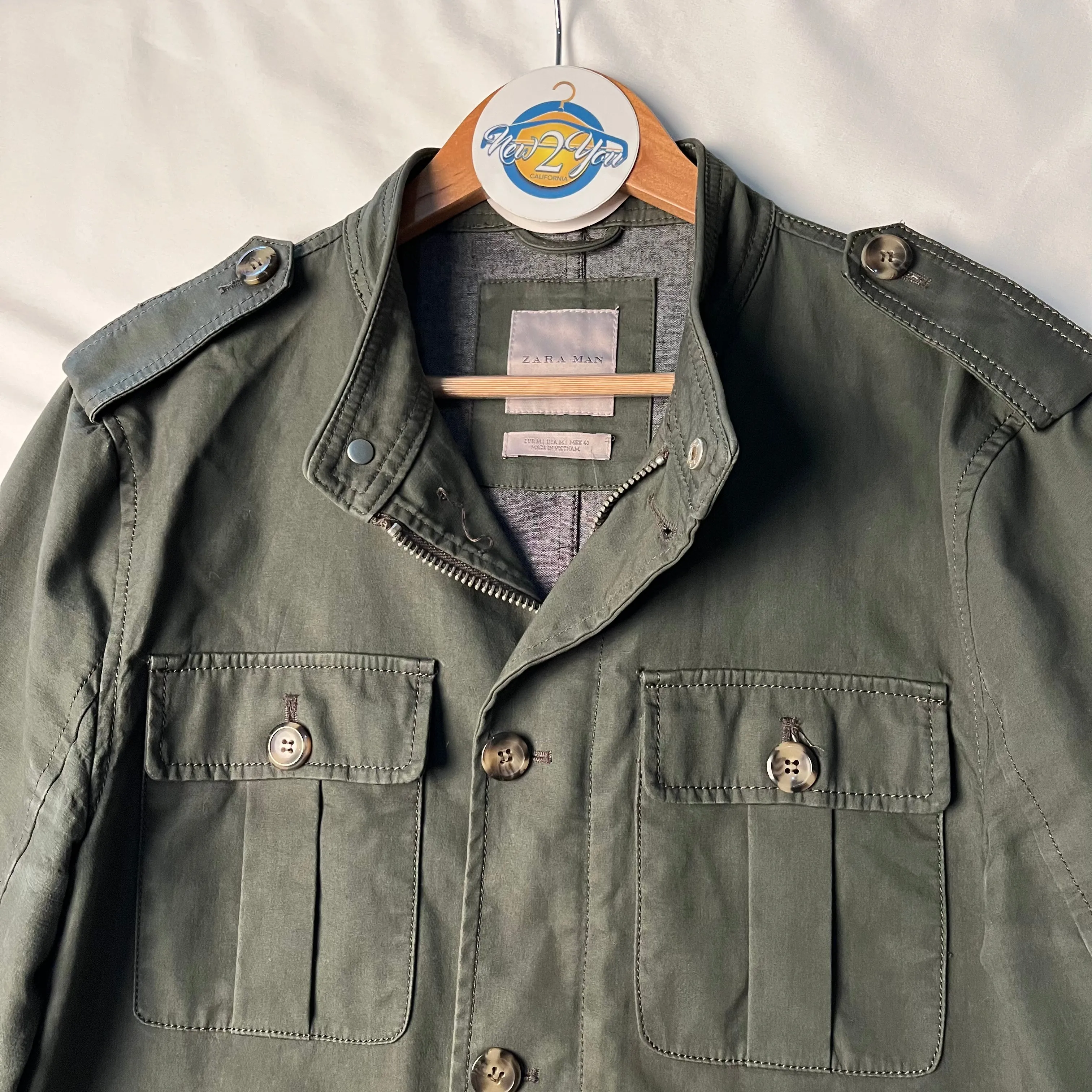 Zara Man Deep Green Utility Jacket