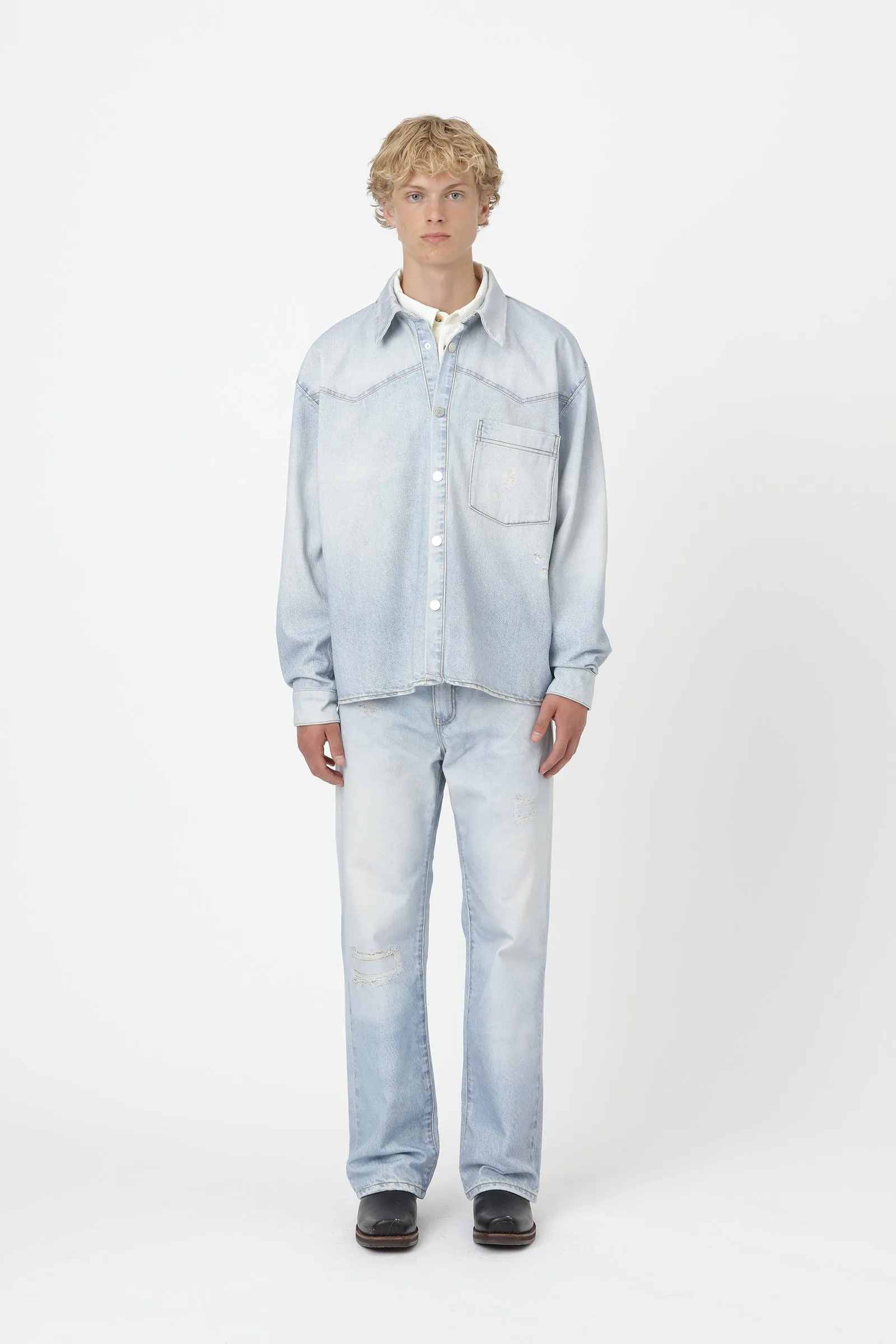 Zayne Printed Blue - Blue Digital Rinse