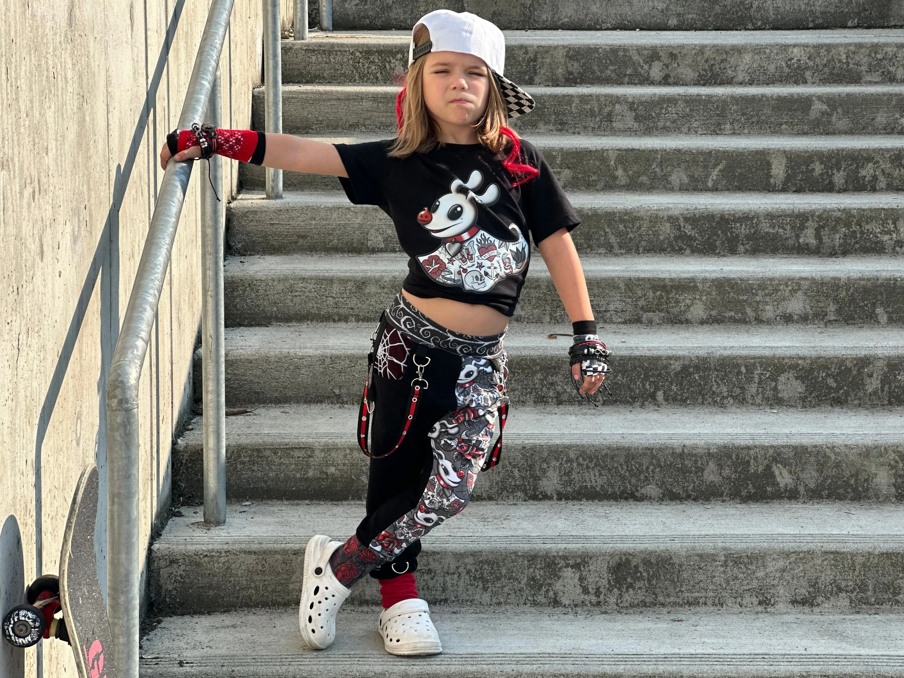 Zero the Dog Red and Black  Pants for Boys Girls Harem Jogger Bottoms  Nightmare Before Christmas
