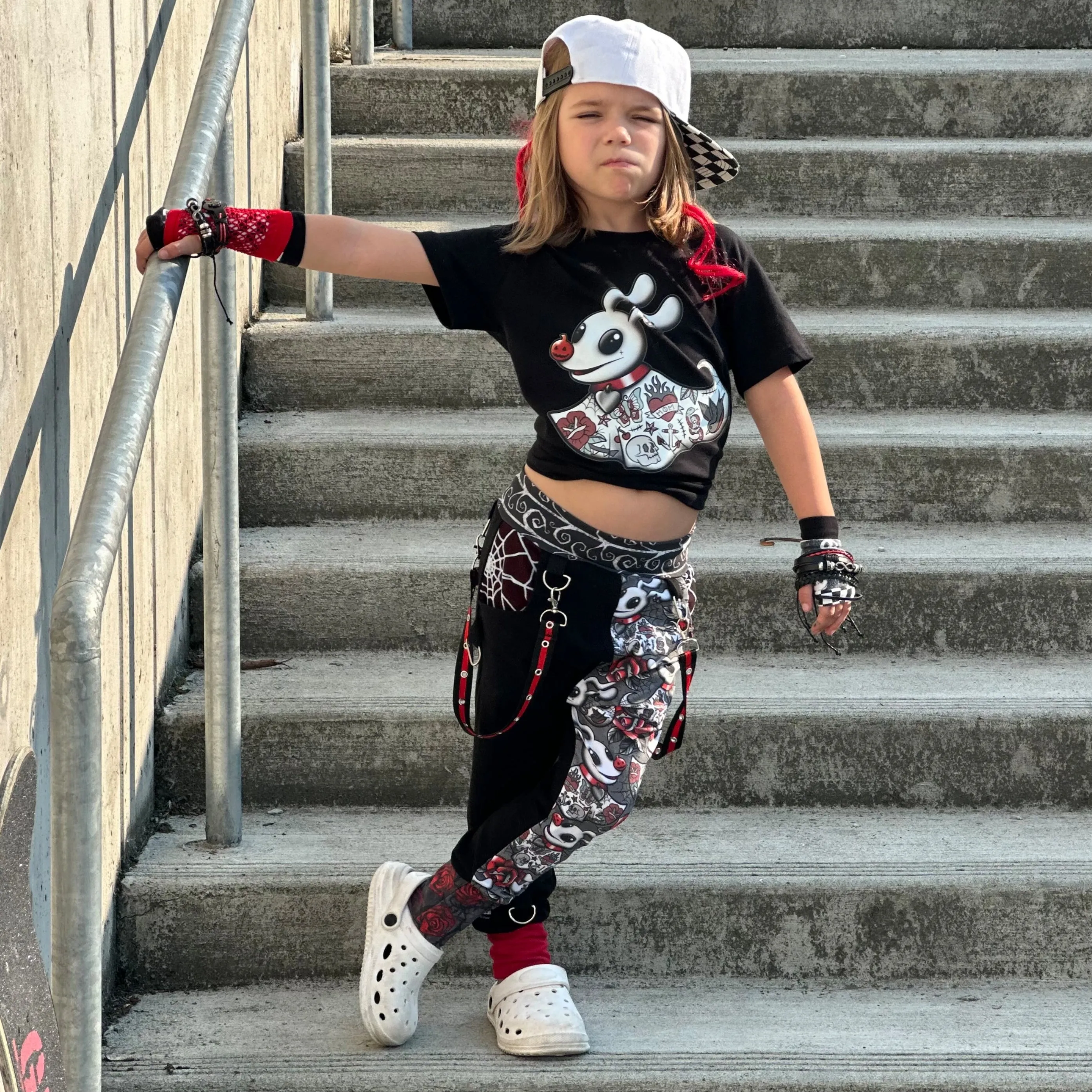 Zero the Dog Red and Black  Pants for Boys Girls Harem Jogger Bottoms  Nightmare Before Christmas
