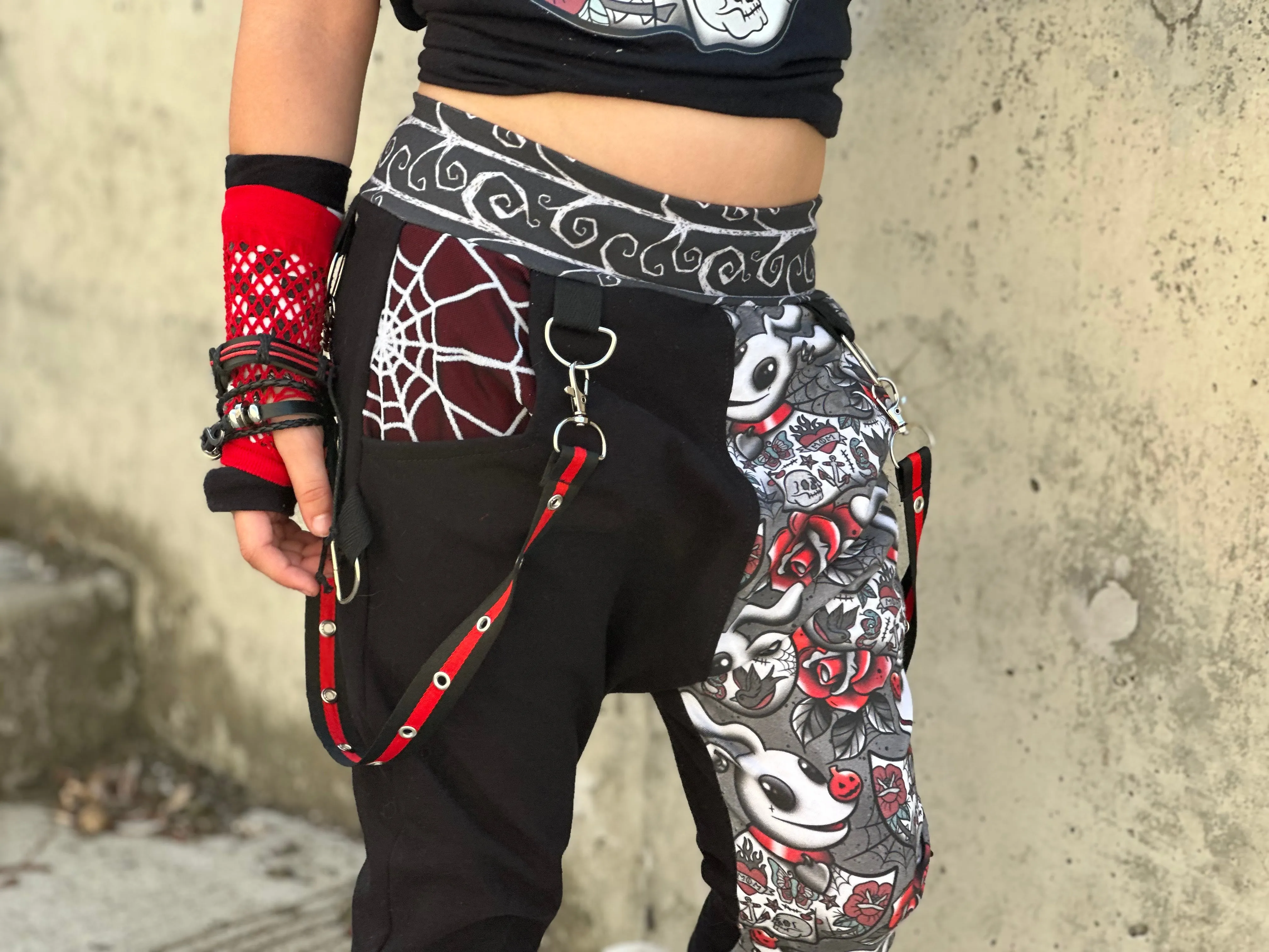 Zero the Dog Red and Black  Pants for Boys Girls Harem Jogger Bottoms  Nightmare Before Christmas
