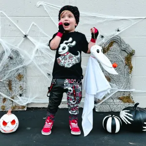 Zero the Dog Red and Black  Pants for Boys Girls Harem Jogger Bottoms  Nightmare Before Christmas